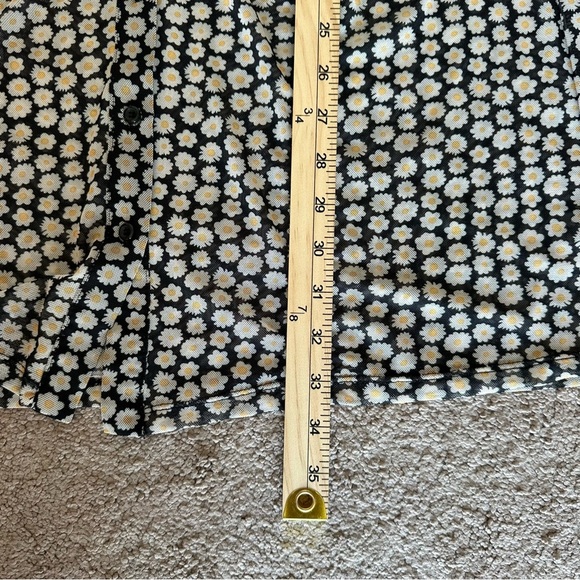 Wild Fable Sheer Mesh Daisy Mini Dress Button Front Black White M - Picture 8 of 12